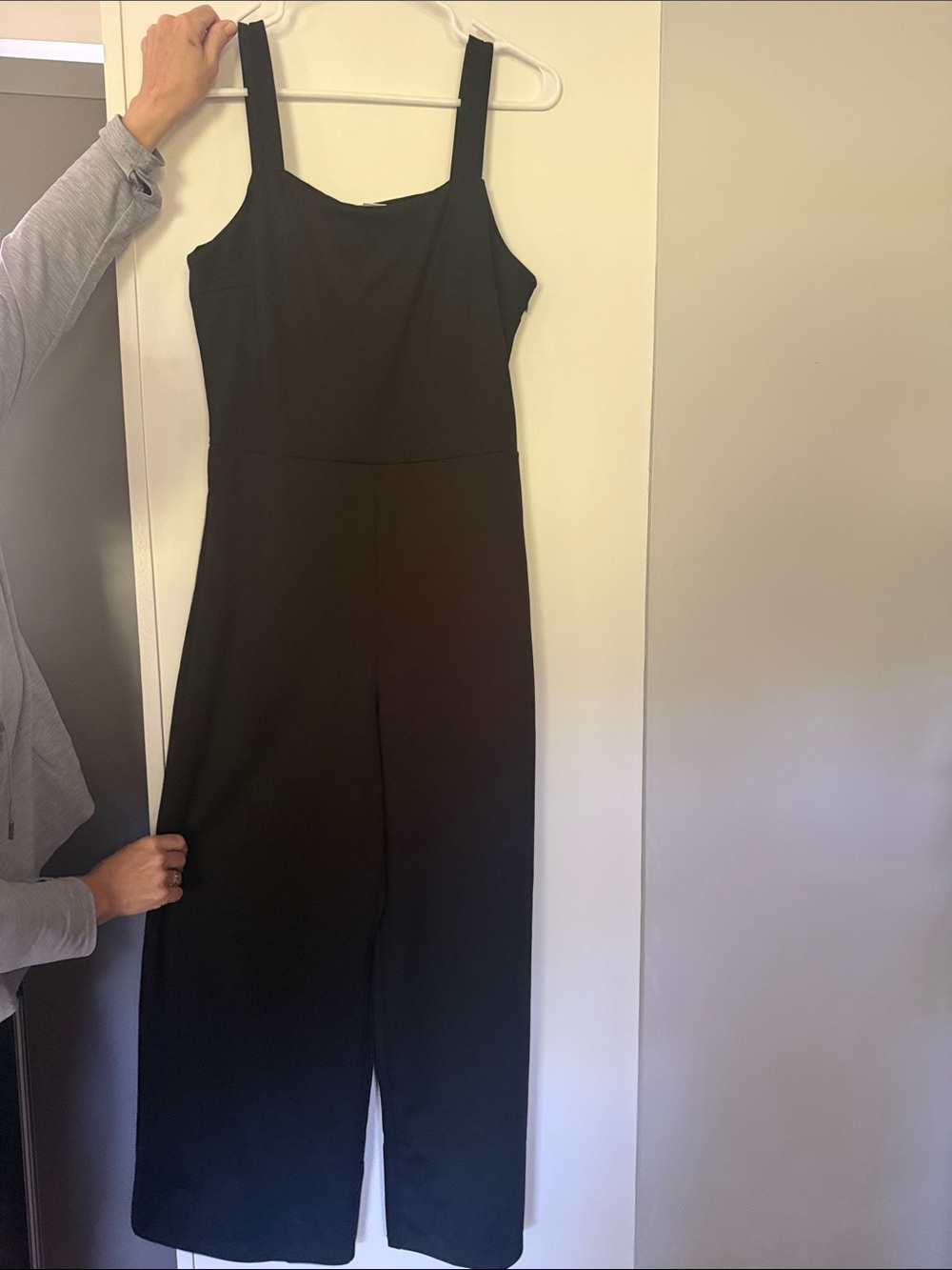GAP Black Square-Neck Wide-Leg Jumpsuit